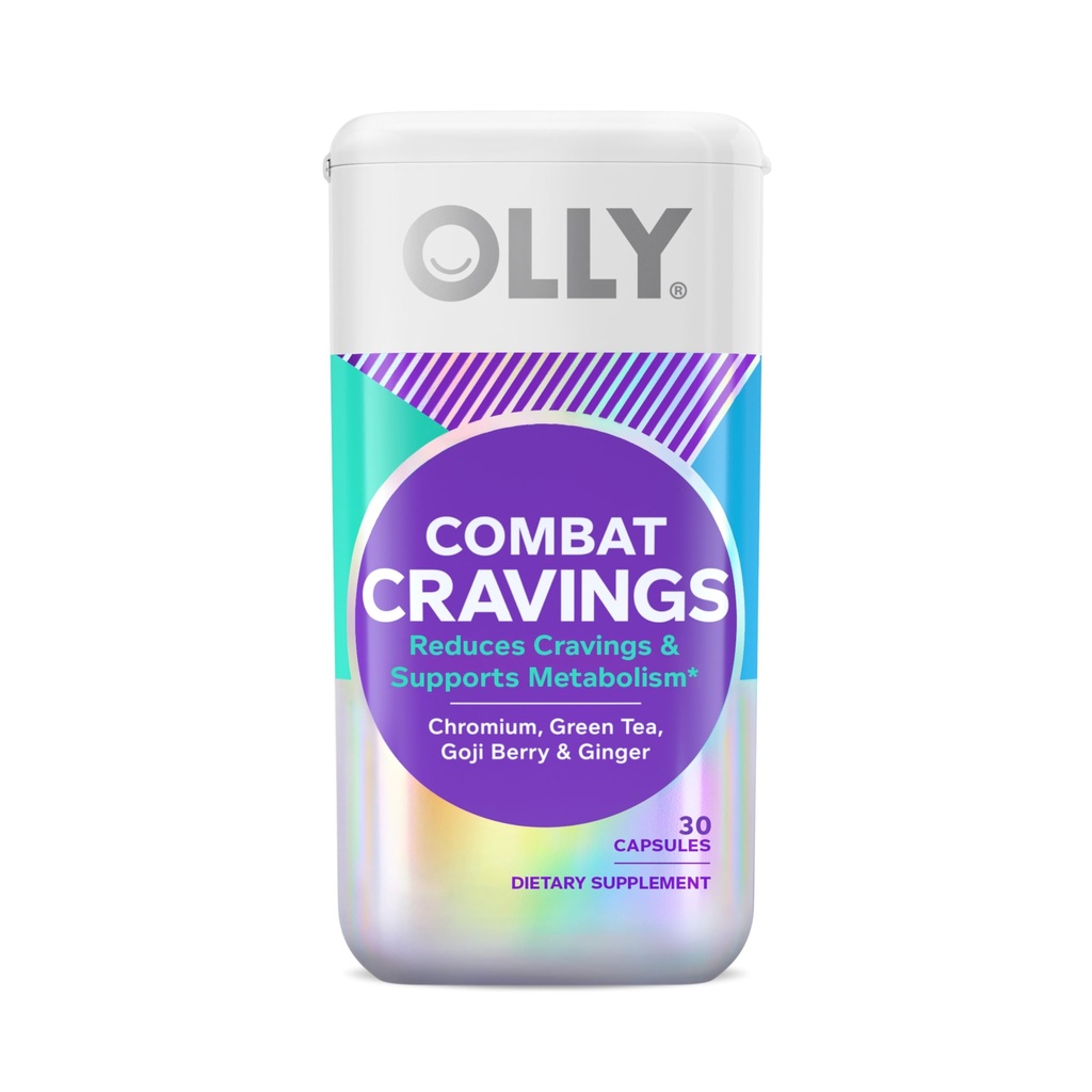 OLLY walki pragnienia, Metabolizm i suplement wsparcia energetycznego, 1000 μg chromu, zielona herbata, Goji Berry, Ginger - 30 Count