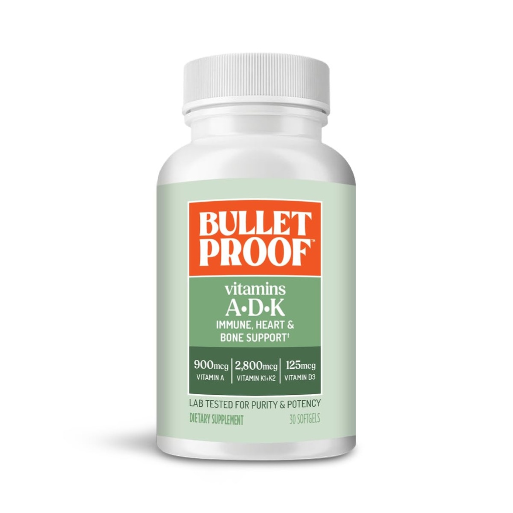 Kuloodporny Witaminy A- D- K Softgels, 30 Hrabia, Suplement do Serca, Zdrowia Kości i Wsparcie immunologiczne
