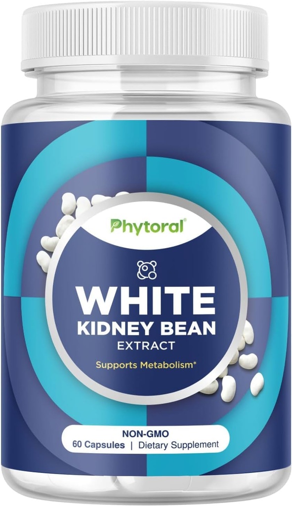 White Nerki Bean Extract Carb Blocker - Białe Nerki Fasola Suplement do metabolizmu Boost & Kalorie z Starchia Food - Carb Control Supplements - 60 Kapsułki