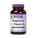 Bluebonnet Nutrition Magnezu & B6 - 400 mg Tlenek magnezu i asparaginian z witaminą B6 25 mg - Kompleks Magnezu Serca i Mózgu dla Kobiet i Mężczyzn * - Non-GMO, Wegan, Gluten- Free - 90 Kapsułki roślinne