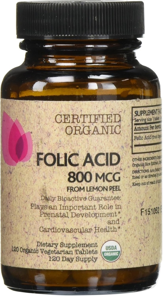 Futurebiotyki Certyfikowany organiczny kwas foliowy - 120 tabletek
