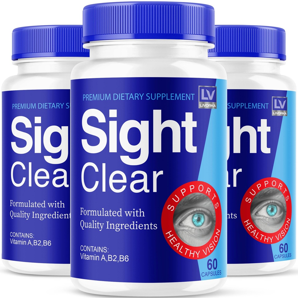 LIVORKA Sight Clear 20 / 20 Vision Supplement for Eyes - 3 miesięczne dostawy - Opakowanie z 3