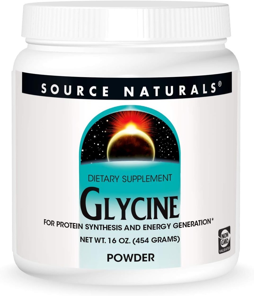 Źródło Naturals Glycine, for Protein Systithese and Energy Generation *, 454 Grams - 16 oz Powder