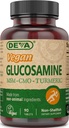 DEVA Vegan Glukozamina MSM & CMO, WOR, Ekstrakt Turmerowy, Boswelia Ekstrakt z Składnikami Niezwierzęcymi, 90 Tabletki