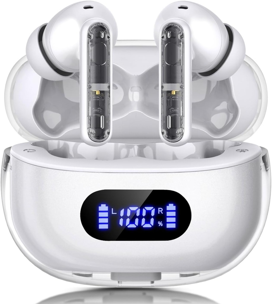 Bezprzewodowe słuchawki P1 PRO, Słuchawki bezprzewodowe Bluetooth słuchawki z wyraźnym wywołaniem Mics Bud ucha, Komfortowy Fit, IPX7 wodoodporny słuchawki długie życie baterii, 30H Czas gry do treningu sportowego