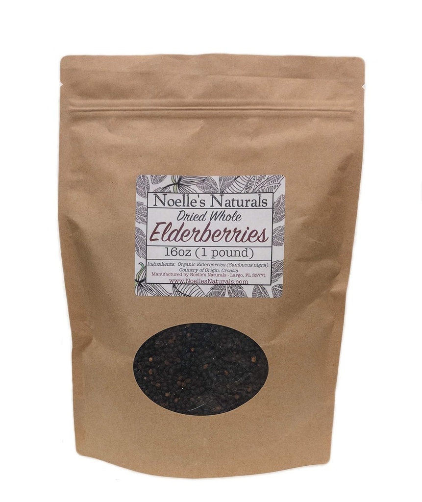 Suszone całe Elderberry - 1 Pound luzem - Hurtowe Starsze Berry - Za zrobienie Syrop Elderberry, Herbata, Gumie, Wsparcie immunologiczne - Nienapromieniowane - Non-Gmo - Naturalne i Organiczne