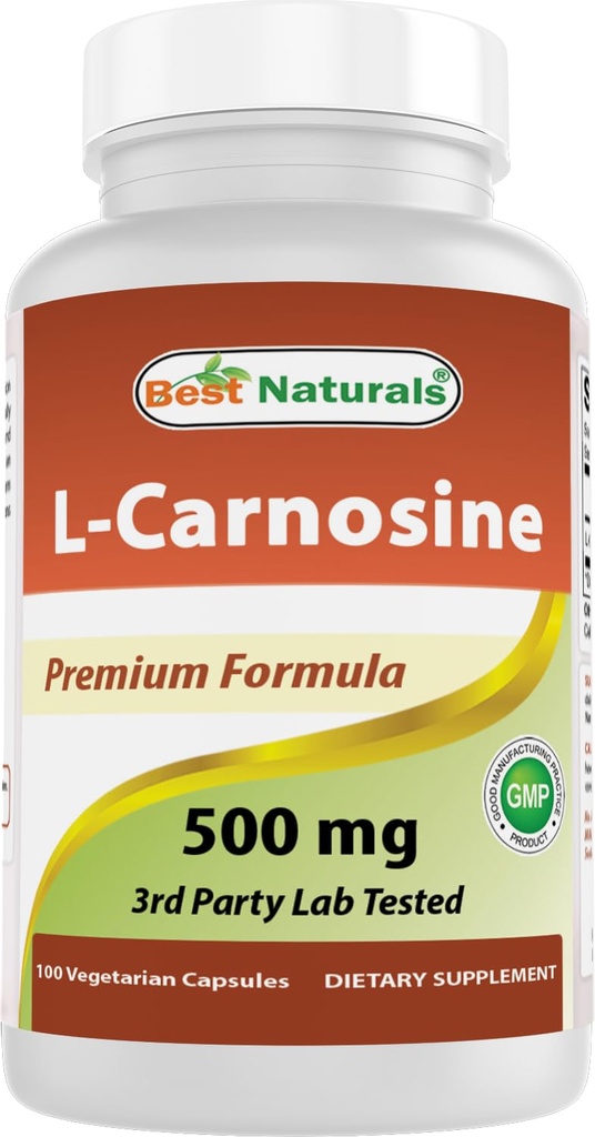 Najlepsi naturalni L- Carnosine 500 mg 100 Vcaps (100 liczenie (opakowanie po 1))