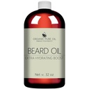 Niezapachowy olej beardowy - Naturalny, Non-GMO, Nawilżanie włosów twarzy i kondycjonujący mieszanka oleju - 32 oz - Luzem Sized, Promowanie wzrostu i jedwabisty gładkie włosy - Jojoba, Argan & More