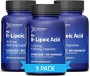 Geronova Research Bio- Enhanced R- Lipoic Acid, 115 mg Kapsułki - 12 Miesiące Dostawy - Stabilizowany R Alpha Lipoic Acid z Enhanced Absorption - R Lipoic Acid Supplement - 360 Count