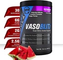 VASOBLITZ Award Winning Dual Nitric Oxide pre Workout z NO3T Azotan argininy, L- Citrulline, Betaine Bezwodny, Wapnia Lactate, Kofeina Free for Muscular Endurance (30 Serving) (Arbuz)