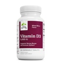 Terry Naturalnie Witamina D3 - Suplement do Zdrowia Kości i Siła Kości - Suplement diety dla układu immunologicznego i Wspomaganie mózgu - 5,000 IU Tabletki witaminy D z mieszanym aromatem jagodowym - 90 Tabletki do żucia