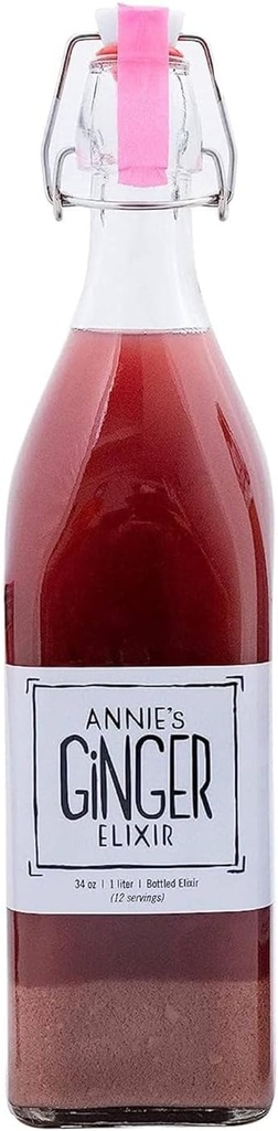 Annie 's Ginger Elixir, 34oz 2-Pack, Pure Natural Organic Tonic Ginger Shot, Digestive Cleanse zwiększa odporność, Daily Gut Health and Wellness, Napoje Non-GMO