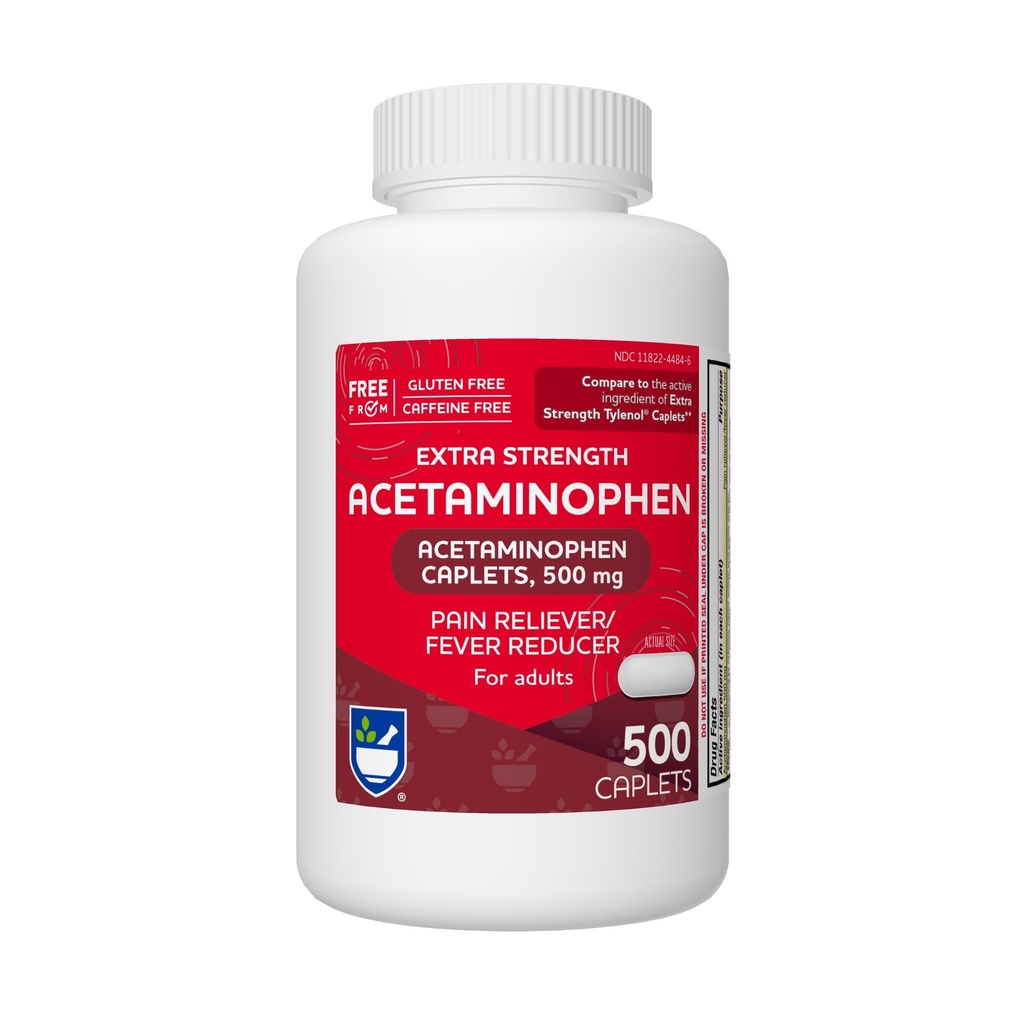 Rite Aid Extra Siła Acetaminofen, 500mg - 500 Kapsułki 124; Ból Reliever & Fever Reducer dla Migreny, Ból stawów, Ból mięśni lub pleców, i ból menstruacyjny