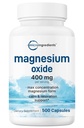 Magnezu tlenek 400mg, 500 Kapsułki 124; Forma elementarna dla Max koncentracja 124; Wspomaga Spokój, Mięśnie i Nerwy Zdrowie 124; Non- GMO