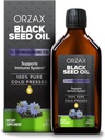 ORZAX Black Seed Oil Liquid (8 fl oz) - Cold Pressed 100% Pure Pleasure 124; Vegan, Gluten Free, Non-GMO Equipment 124; 5000mg Black Cunin (Nigella Sativa) Oil with 50mg Thymoquinone Permanent 124; Rich in Omega 3- 6- 9 Permanent 124; Glass Bottle