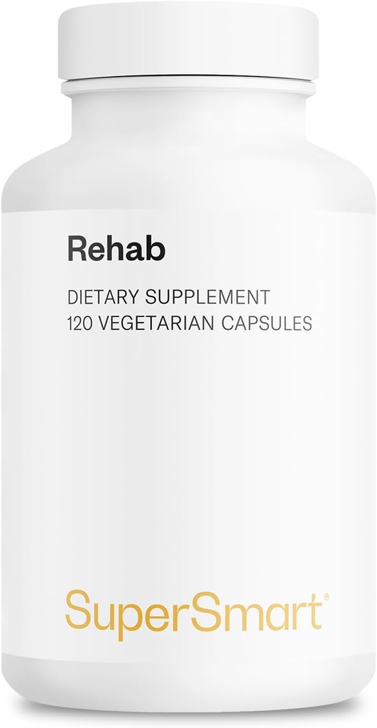 Supersmart - Rehab (Advanced Formula) - z Kudzu, Silymarin, Ginger Root, Benfotiamina - All- in-1 Supplement Equipment 124; Non- GMO & Gluten Free - 120 Kapsułki wegetariańskie