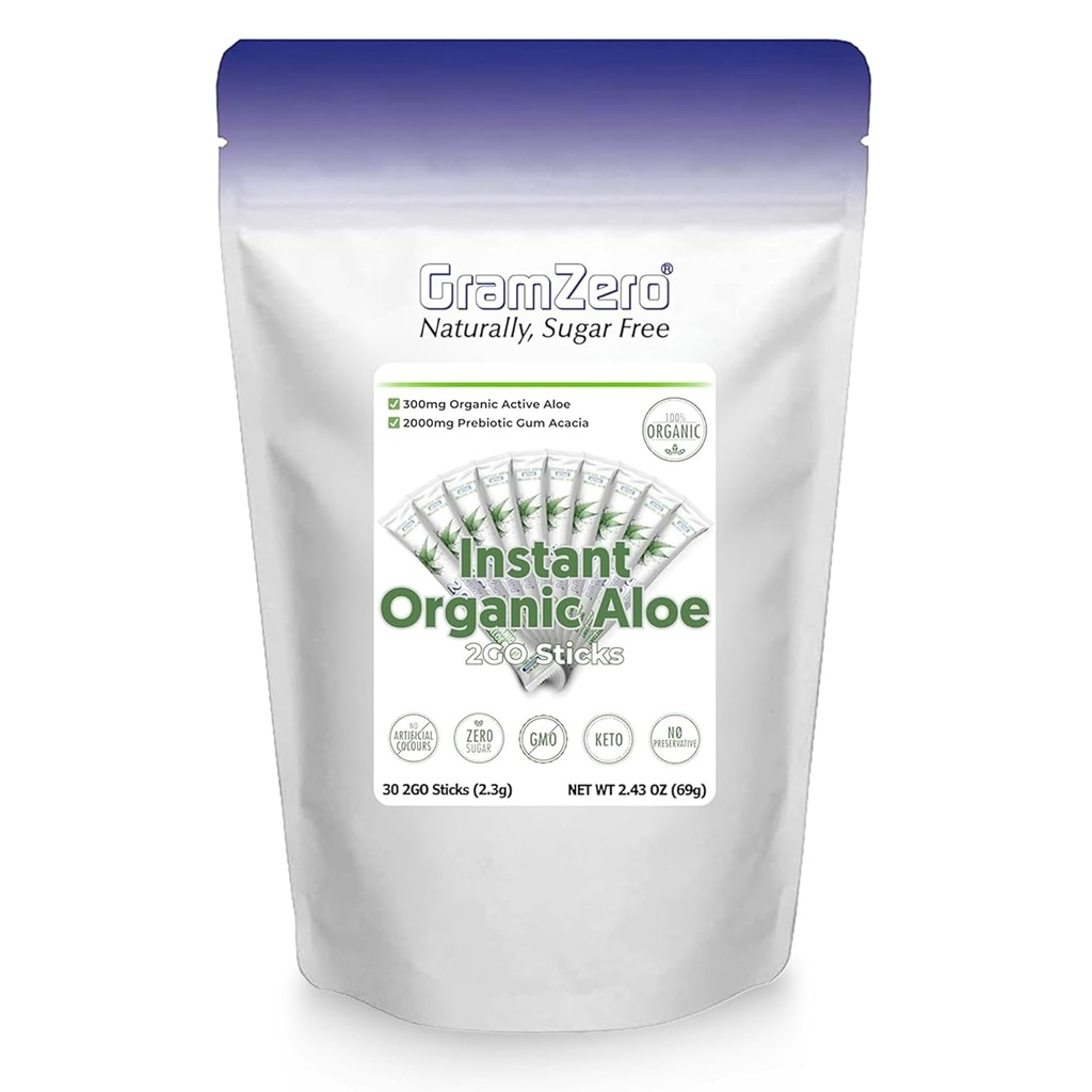 GramZero 2GO Sticks - Aloe organiczny: Unflavored, Super for Nutrition Club Załadowana herbata