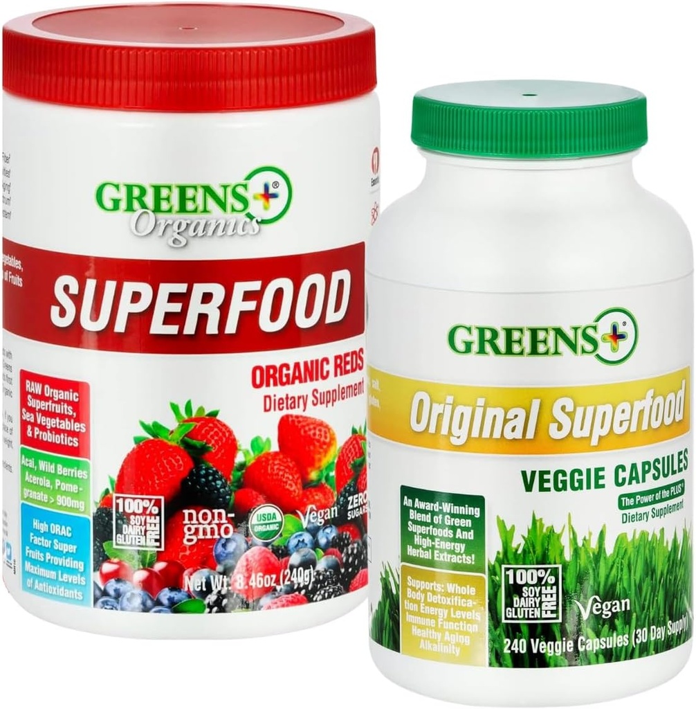 Zielone + Organiczne czerwień Superfood Proszek Organiczny Super Veggie kapsułki