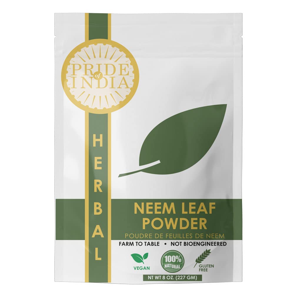 Duma Indii 124; Natural Neem / Margosa Herb Powder 8 oz (227 gm) Oz 124; Żywność ent- bogaty Superfood 124; Dodaj go do Smoothies, Soki & Dips Bitter 124; Gorzkie, Zielone & Astrict Taste