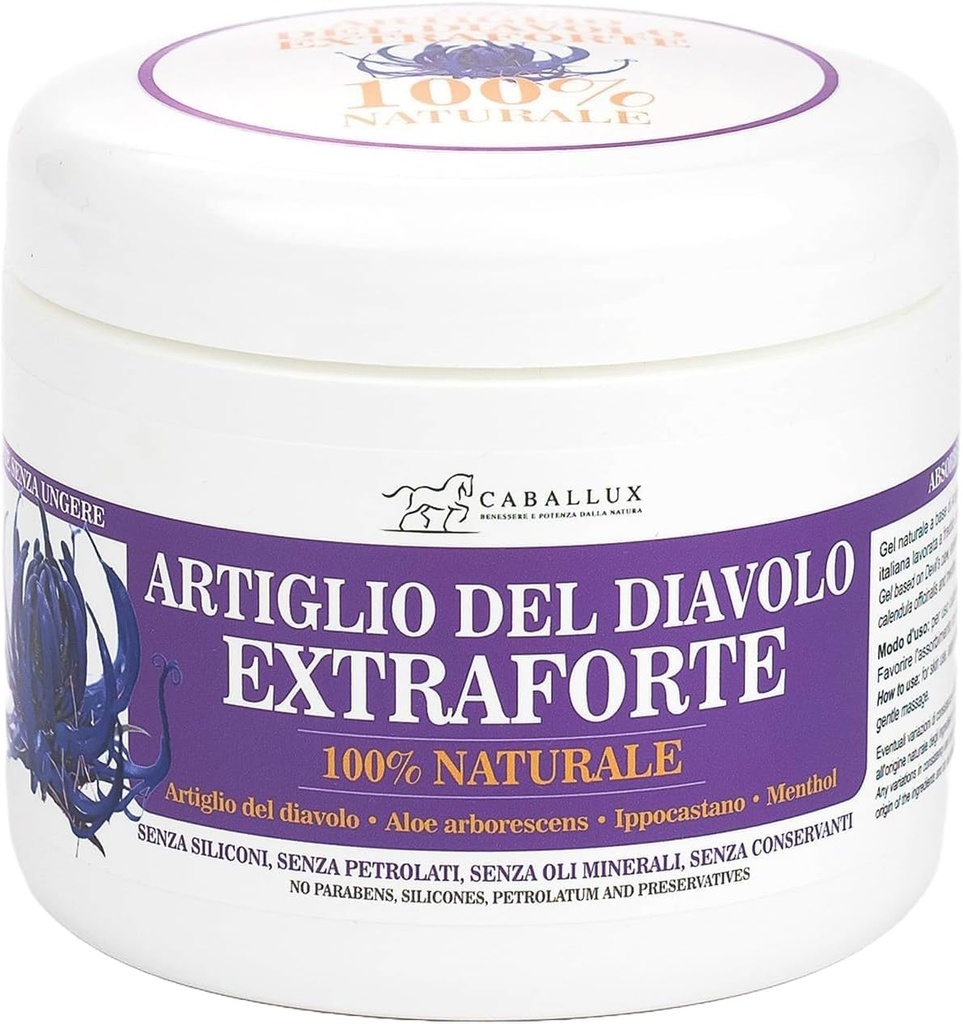 Diabelski Pazur Strong Gel 100% Naturalny - Wzbogacony włoskimi Aloe Arborescens, Koń Kasztan, Mentol dla mięśni i łączników - 17 Oz