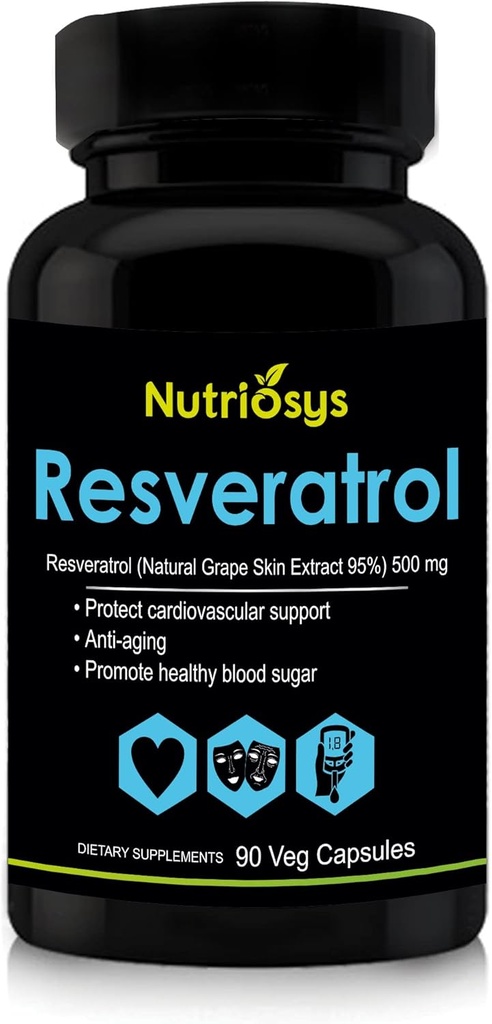 Resveratrol 500mg Supplement Supplement Equipment 124; Resveratrol Capsules for Antioksydant Support & Cellular Health Equipment 124; Nutritional Supplement for Men & Women Equipment 124; 90 Veg Capsules for General Wellness