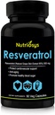 Resveratrol 500mg Supplement Supplement Equipment 124; Resveratrol Capsules for Antioksydant Support & Cellular Health Equipment 124; Nutritional Supplement for Men & Women Equipment 124; 90 Veg Capsules for General Wellness