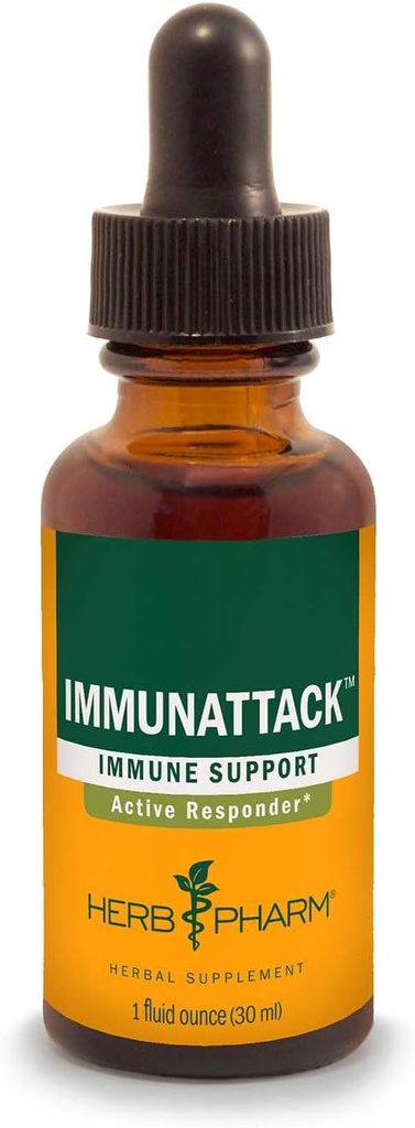 Herb Pharm Immunattack Liquid Herbal Formula dla wsparcia systemu immunologicznego - 1 unce (FIMAT01)