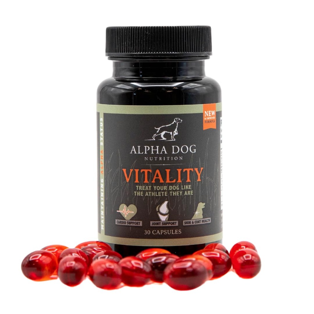 Kryll Oil for Dogs - Witalność przez Alpha Dog Nutrition - Redukuje alergie psów, Swędzenie, & Rozrzucanie - Promuje zdrową skórę i płaszcz