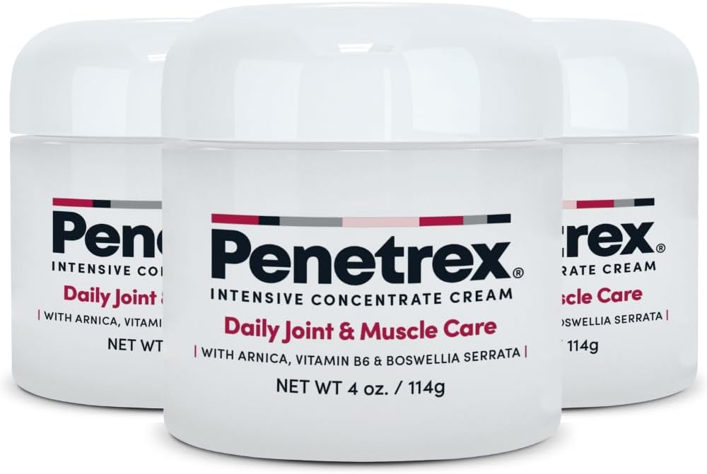 Penetrex Joint & Muscle Therapy - Soothing Comfort for Back, Neck, Hands, Feet - Premium Whole Body Rub with Arnica, Witamina B6 MSM & Boswellia - 4oz Cream (3 opakowania)