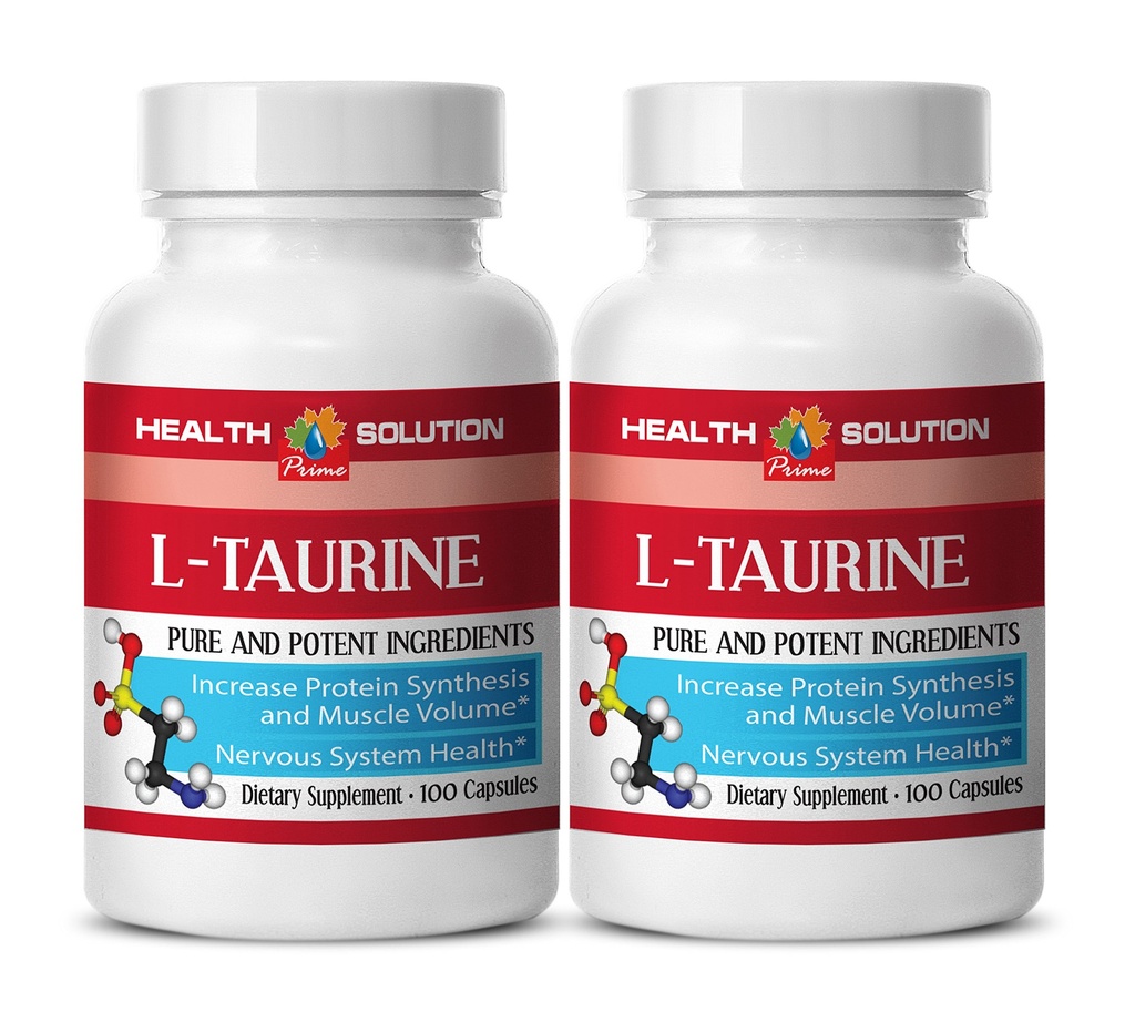 Tauryne b6 - L- TAURINE 500MG - utrzymanie masy mięśniowej chudego, suplement Tauryny, podstawowe aminokwasy, Focus and Energy Booster, Wspomaganie pamięci, potężny przeciwutleniacz, Detox pigułki, 2 Bot 200 kapsułki