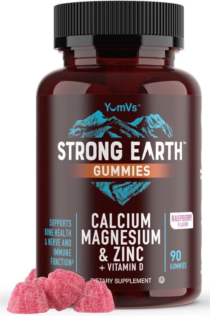 Magnezu wapniowego Gummie cynku z witaminą D3 - Magnezu wapnia Suplement D3 Gummie Podtrzymuje wytrzymałość kości i wsparcie immunologiczne - Smaczne Kosze Gumy Witaminy - 90 Hrabia