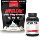 Myogenex Liver Supplement Supplement & Myolean Vanilla Whey Protein - Advanced Liver Health & Muscle Recovery with 40g High- Protein Whey - Support Detox, Wzrost & Wydajność