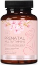 Witaminy prenatalne dla kobiet z kwasem foliowym & DHA, Wsparcie rozwoju mózgu z folianem & Omega 3, Multiwitamina z witaminą A, C, D, B6, B12 & Żelazo, Suplement do Ciąża - 60 Softgels