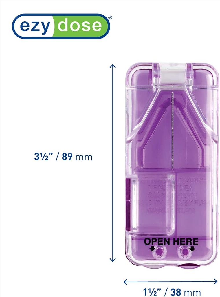 Ezy pióro dawki Cutter i splitter z dispenser, Cuts Pills, Witaminy, Tabletki, Ostrze ze stali nierdzewnej, Podróże Sized, Kolory maja Vary (Opakowanie 2)