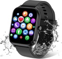 Smart Watch for Men Women Kompatybilny z iPhone Samsung Android Phone 1.83 cala Pełny ekran dotykowy IP68 Wodoodporny Bluetooh Fitness Tracker Heart Rate / Sleep Monitor, Czarny