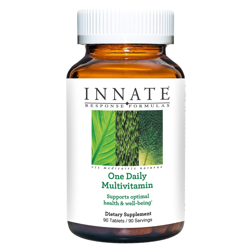INNATE Response Approprias One Daily - Daily Herb- Free Multivitamine - Zawiera witaminy B - Wegetarianin, Non-GMO i Kosher - Made Without 9 Food Allergens - 90 tabletek (90 Servings)