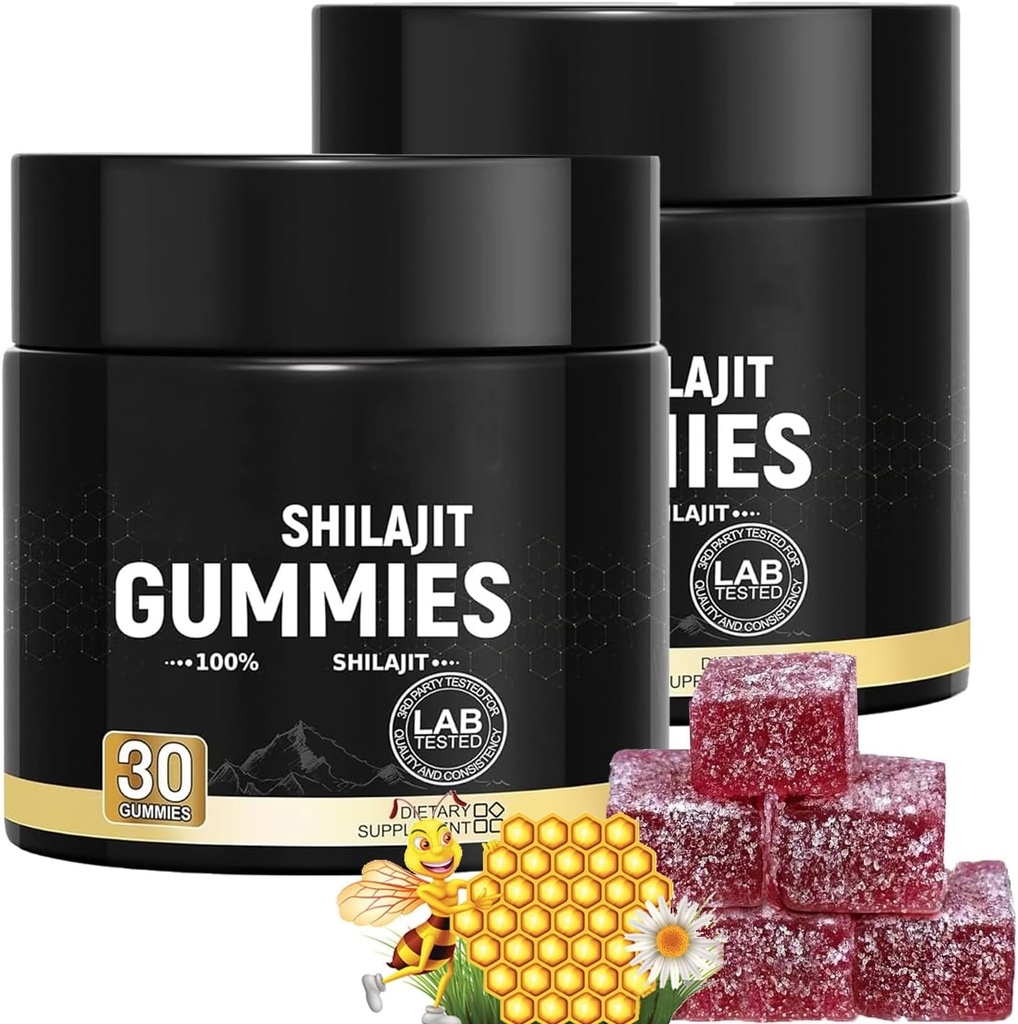 Himalayan Gold Grade Shilajit Gummies z Manuka Miód dla mężczyzn i kobiet 124; Blood Orange Flavor Oil Flavor 124; 85 + Ślady minerałów i kwasu Fulvic dla Focus & Energy Zdrowe Gummies -30 Hrabia (2)