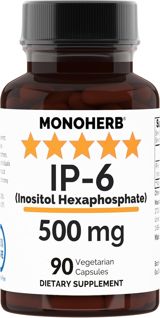 MONOHERB IP- 6 Heksafosfonian inozytolu 500 mg na kapsułkę - 90 kapsułek zawierających Veg