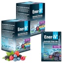 Ener- IV Electrolyte Drink Mix - Elektrolity w proszku Pakiety, Napoje w proszku, Nawodnienie płynne Mix, Nawodnienie niskocukrowe dla kobiet i mężczyzn - Mieszane jagody, 24 Liczenie