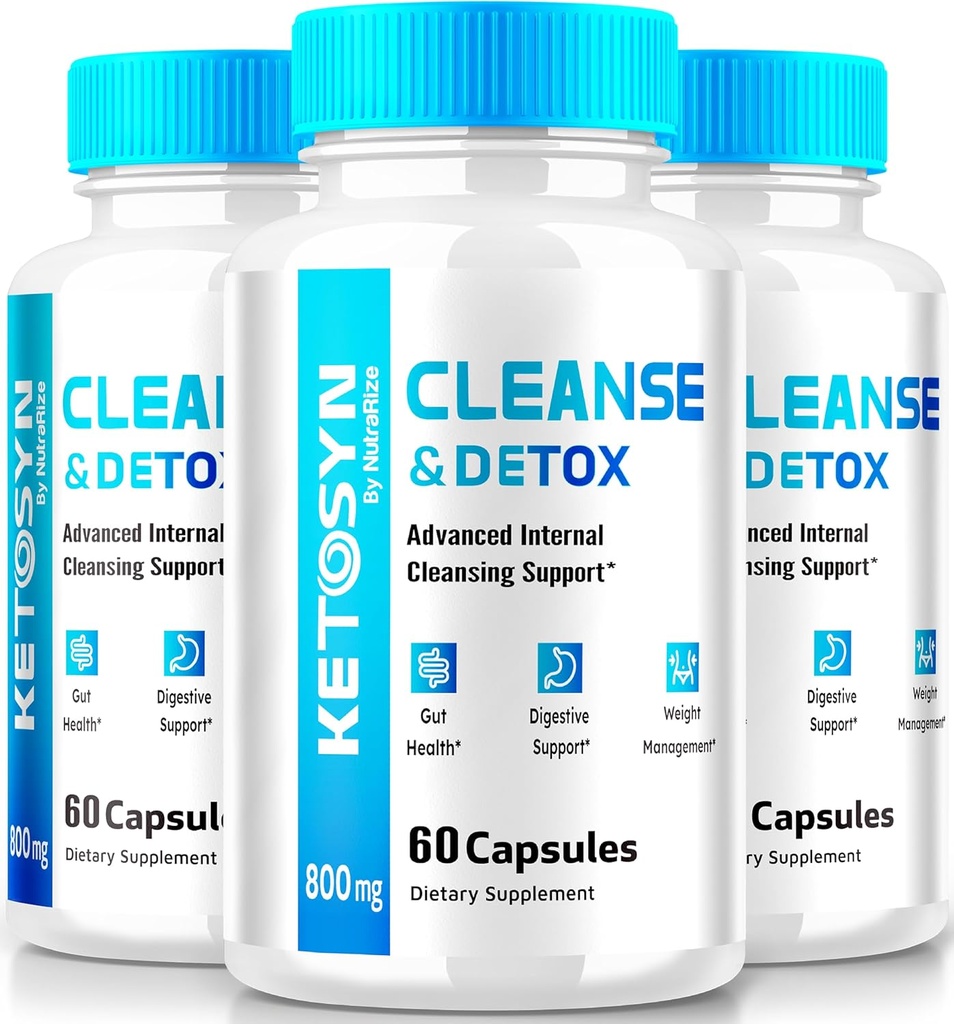 (3 Pack) Ketosyn Cleanse & Detox kapsułki, Ketosyn Pigułki do zaawansowanej utraty wagi, Maksymalna moc Keto Mieszane Suplement wsparcia, Keto Syn Wewnętrzne Pastylki czyszczące (180 Kapsułki)