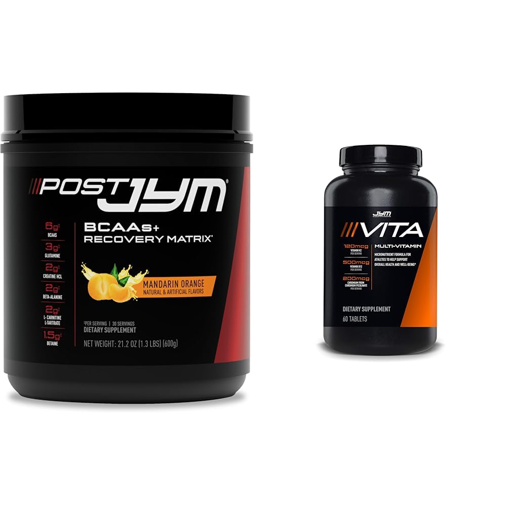 Post JYM Active Matrix Post- Trening z BCAA, Glutamine & More + Vita JYM Sports Multivitamine dla sportowców, 60 tabletek