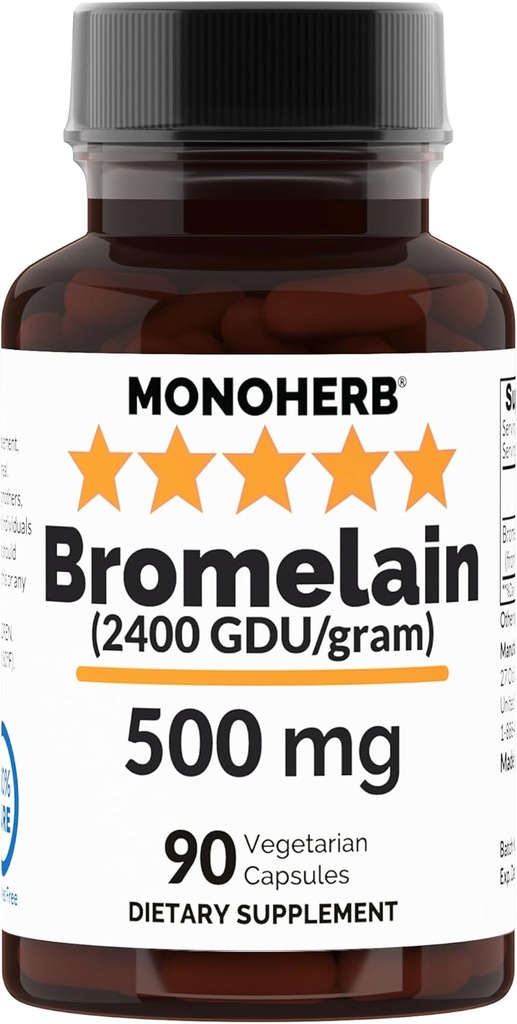Bromelain MONOHERB 500 mg na kapsułkę - 90 kapsułki Veg - 90 Servings
