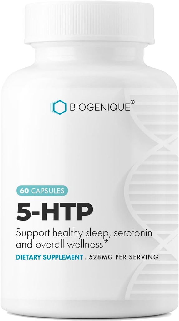 5- HTP (5- hydroksytryptofan) 200 mg, Mood Enhancer and Neurotransmiter Support * 60 Capsules 5htp Griffonia Simplicifolia - Made in USA