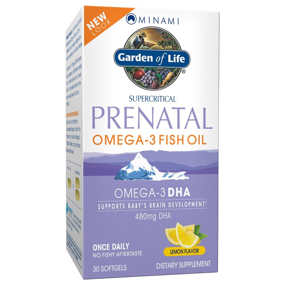 Garden of Life Prenatal DHA Omega 3 Fish Oil Supplement - Minami Natural Prenatal, Lemon, 30 Softgels