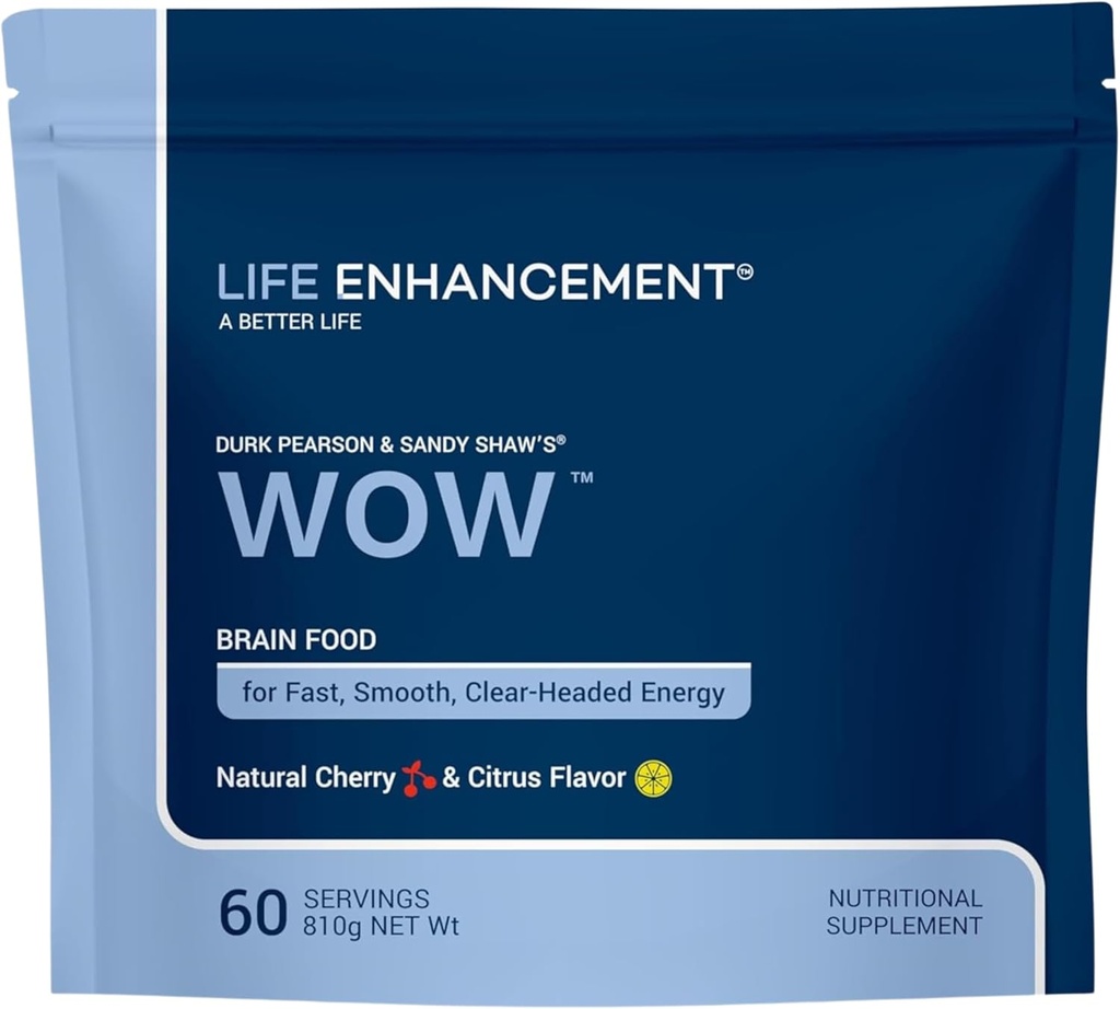 Wzmacnianie życia Wow Drink Powder z B12, Niacyna, Kofeina, Tauryna, Fenyloalanina, Witamina C, & Więcej Multivitamin - Antystarzenie proszku z Low- Calorie Mózg Boost - 60 Służenia