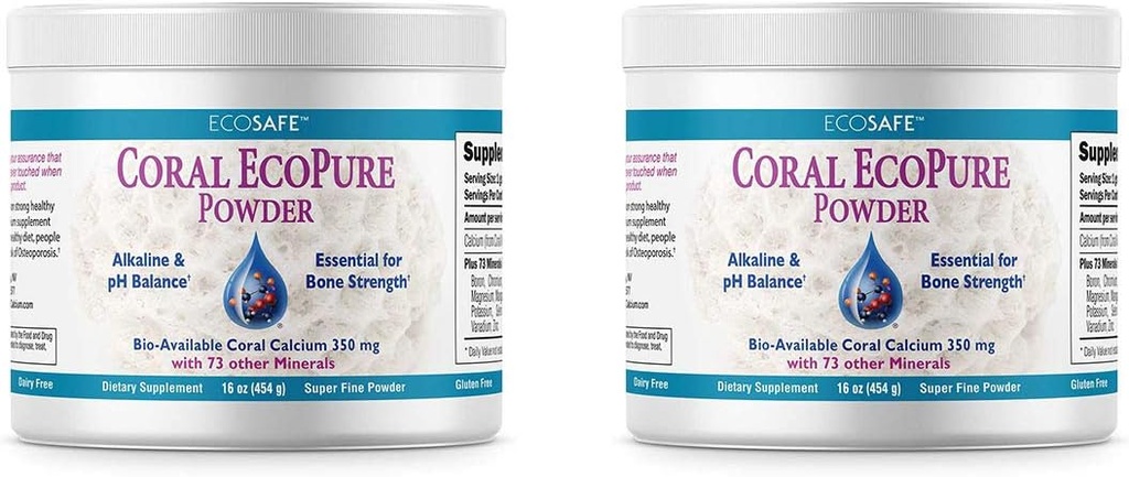 Ecopure Coral Calcium Powder with Trace Minerals - 16 uncji