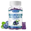 Magnezu Gummies Glucynian 1000mg z magnezem L- Threonian, Chelated Magnezu Potas Complex Suplement z VTD, B6, CoQ10, Wapń, Podpory pamięci, Spokój, Nastrój - 90 Gummies Blueberry