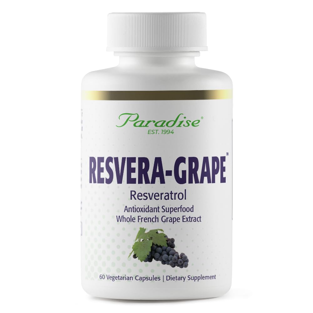 Paradise Herbs Resveragrap, Resveratrol + Polifenole + Opc, Super Potent, Ultra Pure, Non-GMO, Gluten Free, 60 Kapsułki wegetariańskie