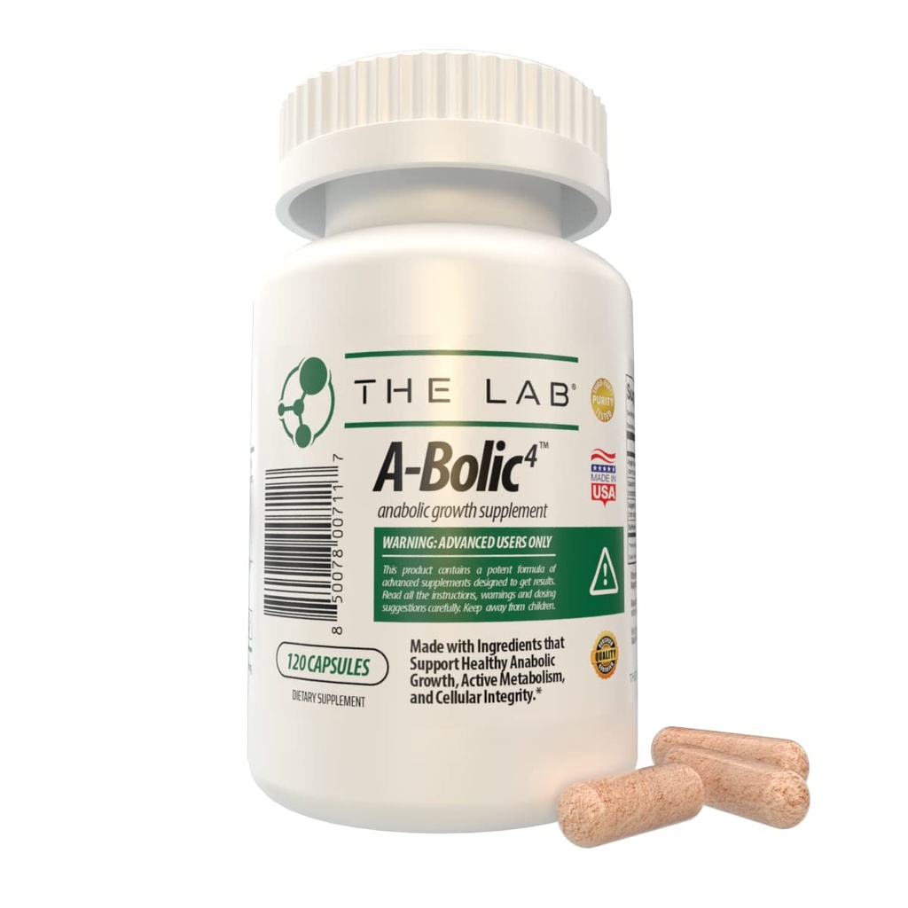 True Nutrition - A- Bolic4 Advanced Anabolic Boost Supplement Amendant 124; Wsparcie zdrowego wzrostu anabolicznego Naturalnie z Turkesteron, Apigenin, Quercefit ™ Quercetin 124; 120 Kapsułki